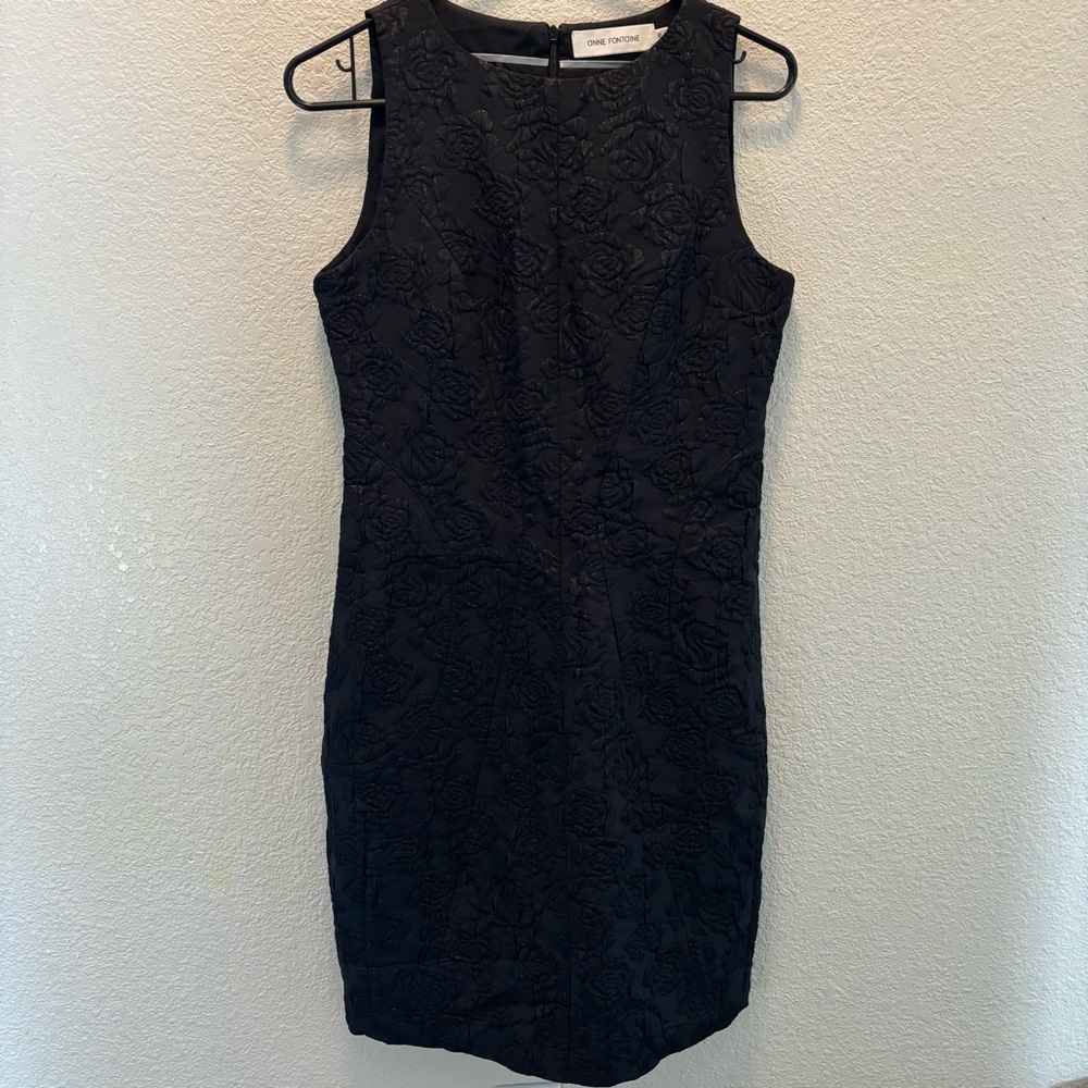 Anne Fontaine black jacquard floral dress